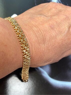 XUPING Gold Tone Women's Men’s Beaded Chain Bracelet - Elegant Link Design